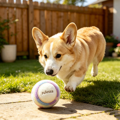 Rulessa Soft Plush Dog Fetch Ball Toy