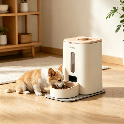 Smart Automatic Pet Feeder with Wood Lid