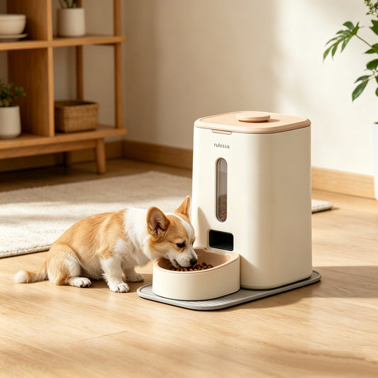 Smart Automatic Pet Feeder with Wood Lid