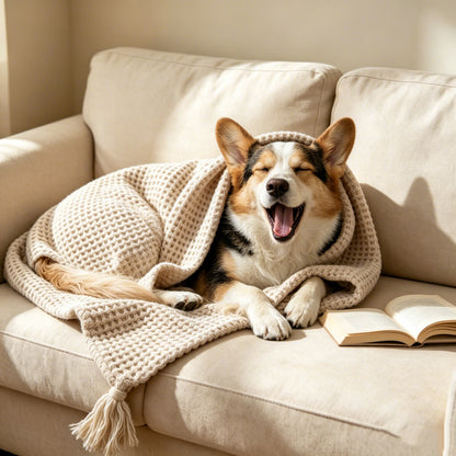 Soft Woven Pet Throw Blanket