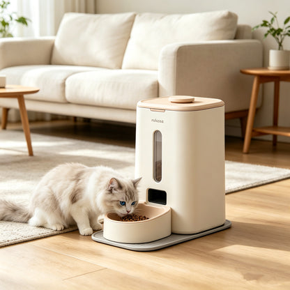 Smart Automatic Pet Feeder with Wood Lid