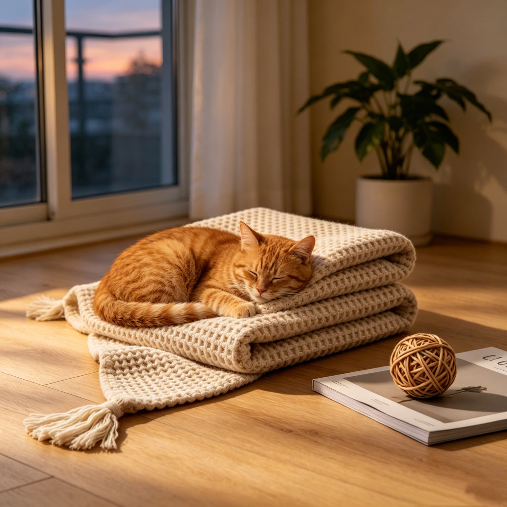 Soft Woven Pet Throw Blanket